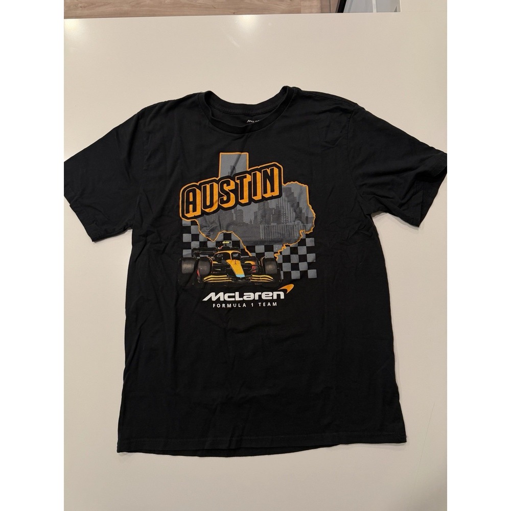 McLaren Formula 1 Team Austin Texas Graphic Tee Mens L Black Racing Shirt